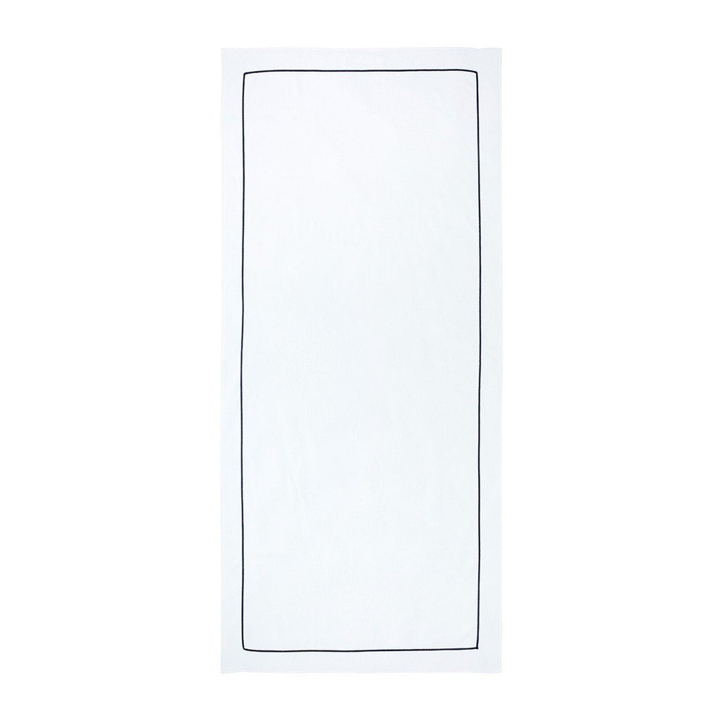 Croisiere Beach Towel in White and Navy by Yves Delorme