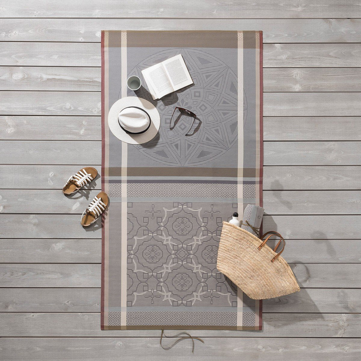 Zellige Beach Towel by Le Jacquard Français