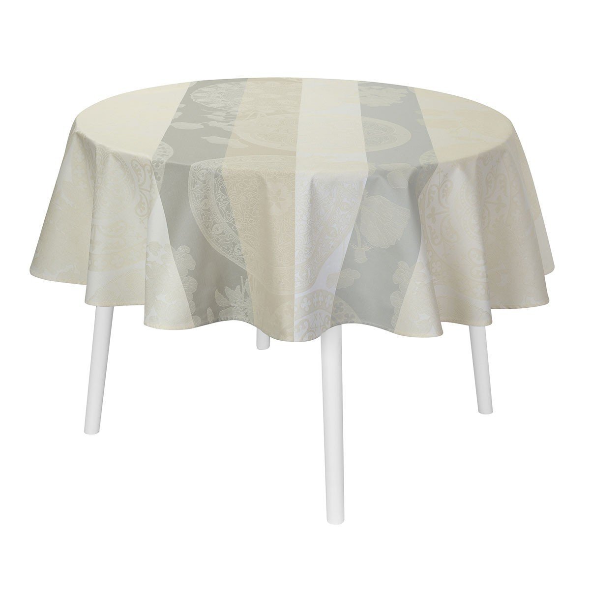 Fleurs Gourmandes Enduite Table Linens in Chalk