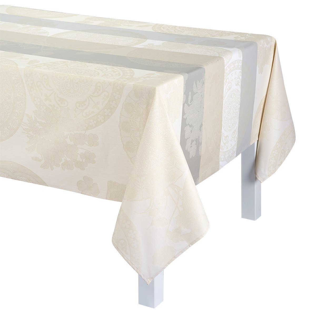 Fleurs Gourmandes Enduite Table Linens in Chalk