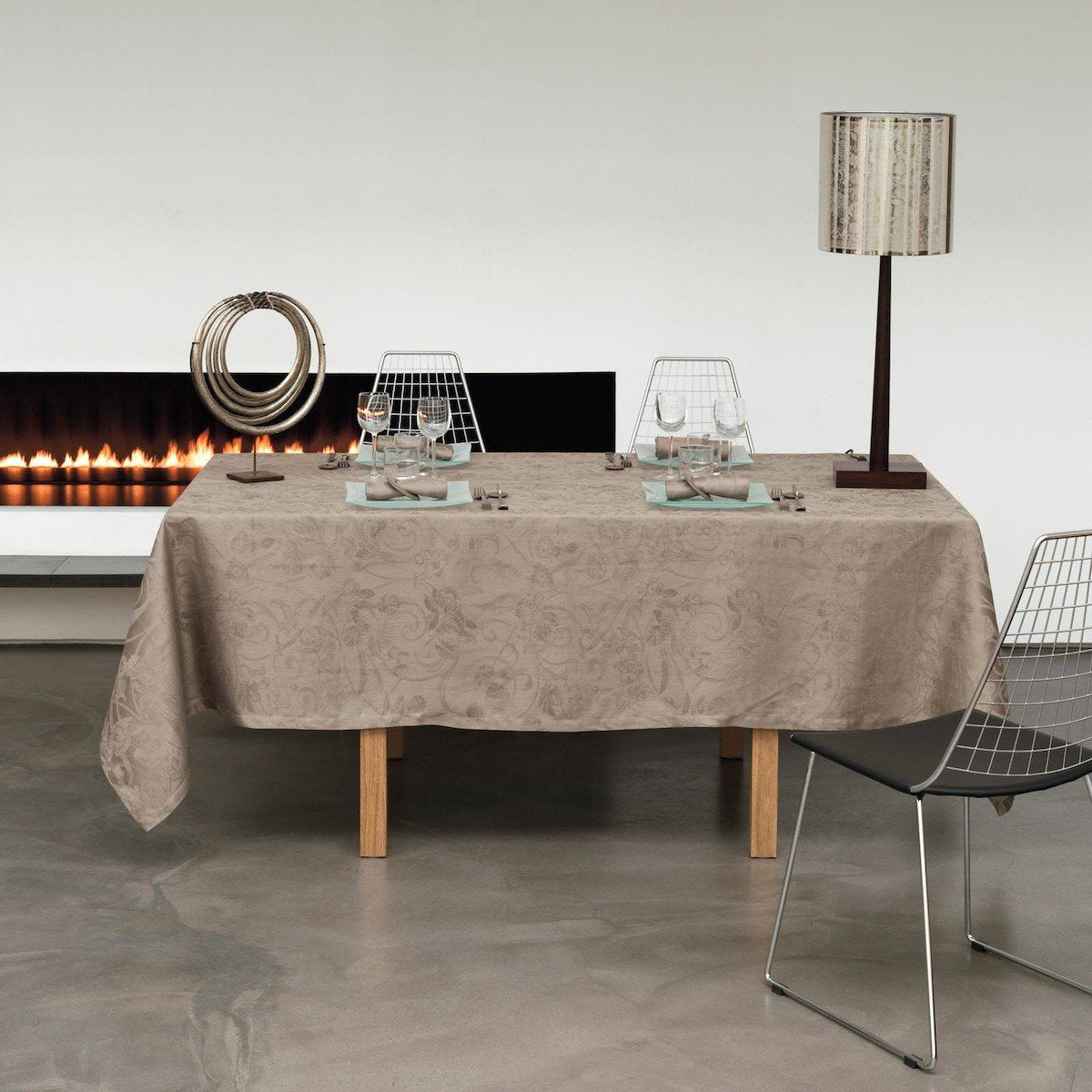 Tivoli Table Linens in Black Pepper