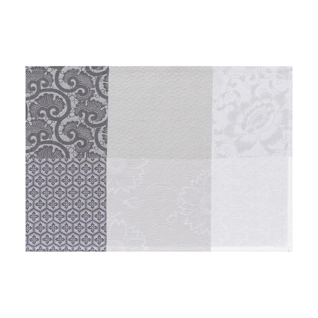 Fleurs de Kyoto Coated Table Linens in Mist
