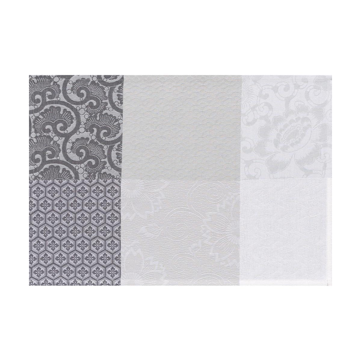 Fleurs de Kyoto Coated Table Linens in Mist