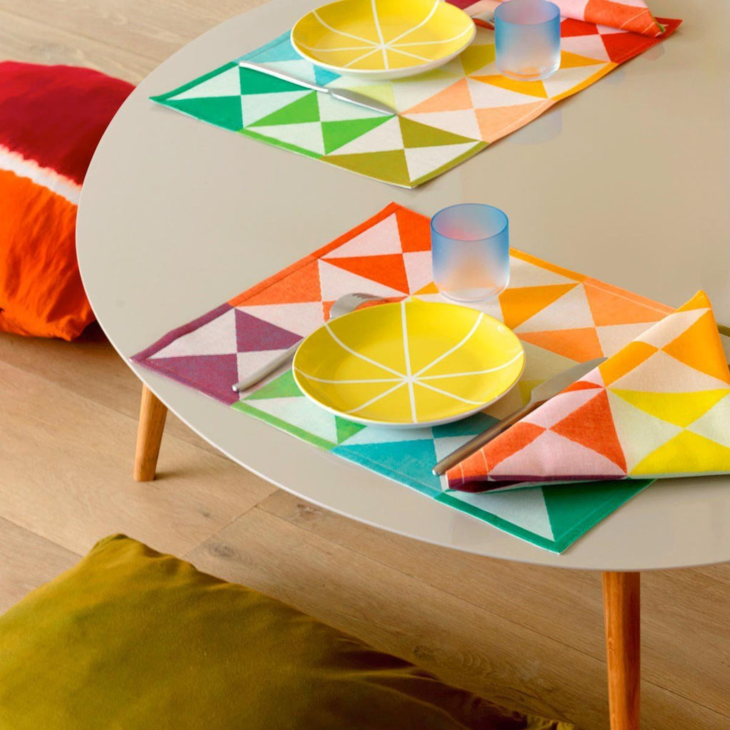 Origami Reversible Table Linens in Multico