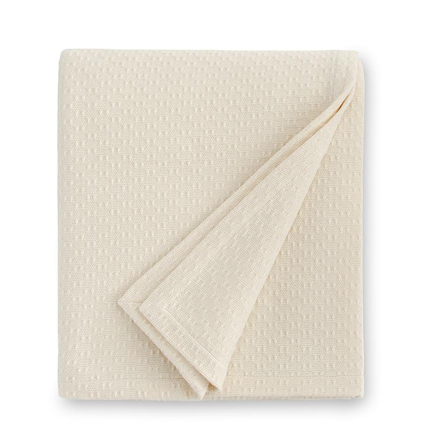 Corino Ivory Cotton Blanket by Sferra