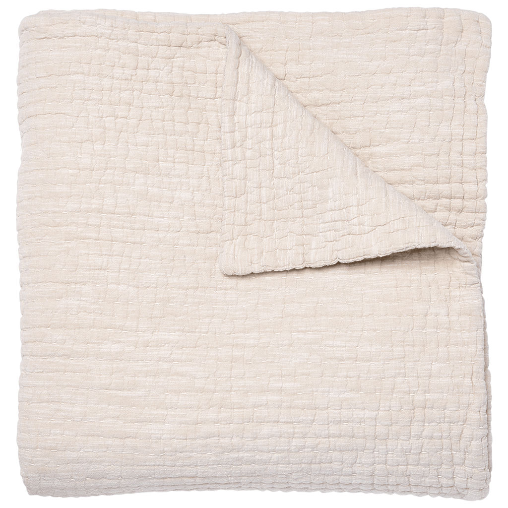 Vivada Sand Quilted Coverlet by John Robshaw