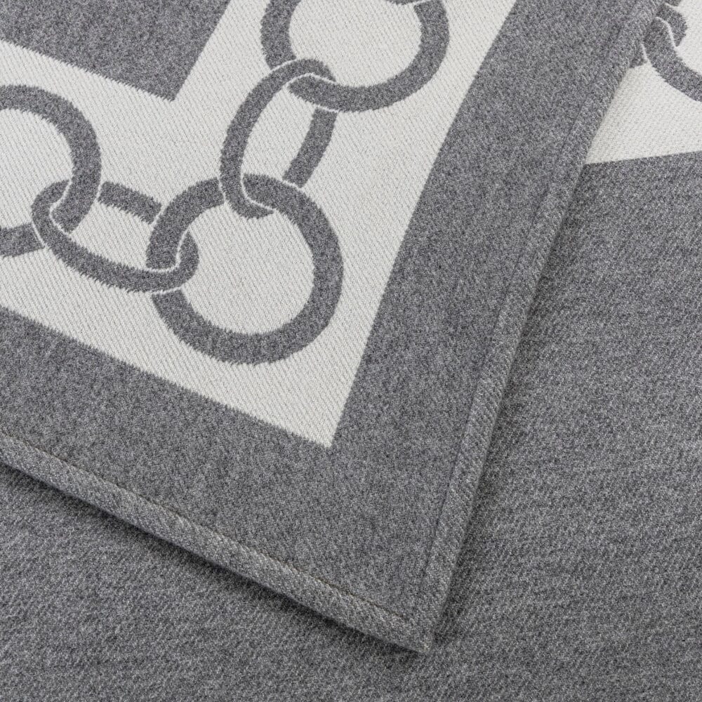 Frette Chains Throw Blanket in Grey and Milk