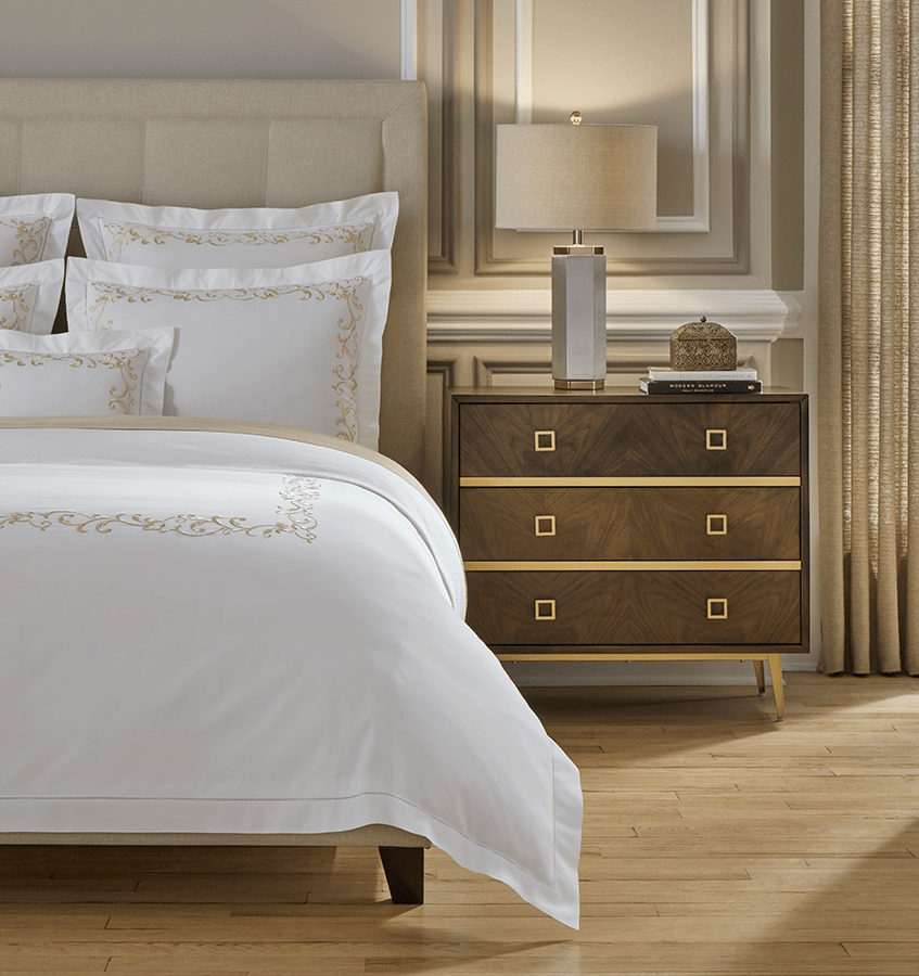 Griante White & Oat Pillow Shams by Sferra