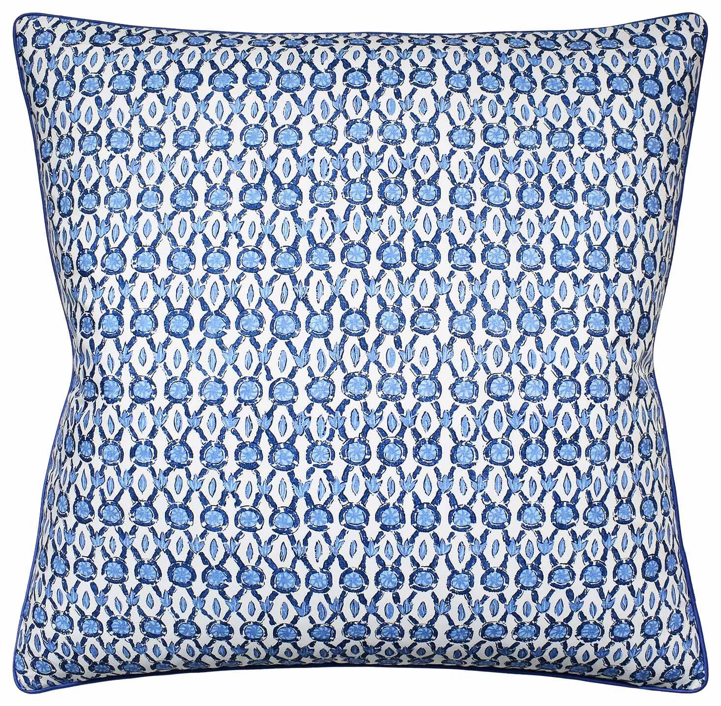 Galon Print Blue Decorative Pillow Ryan Studio