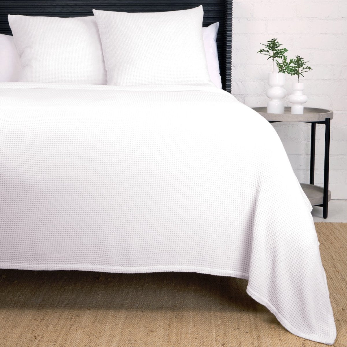 Balboa White Waffle Blankets by Pom Pom at Home
