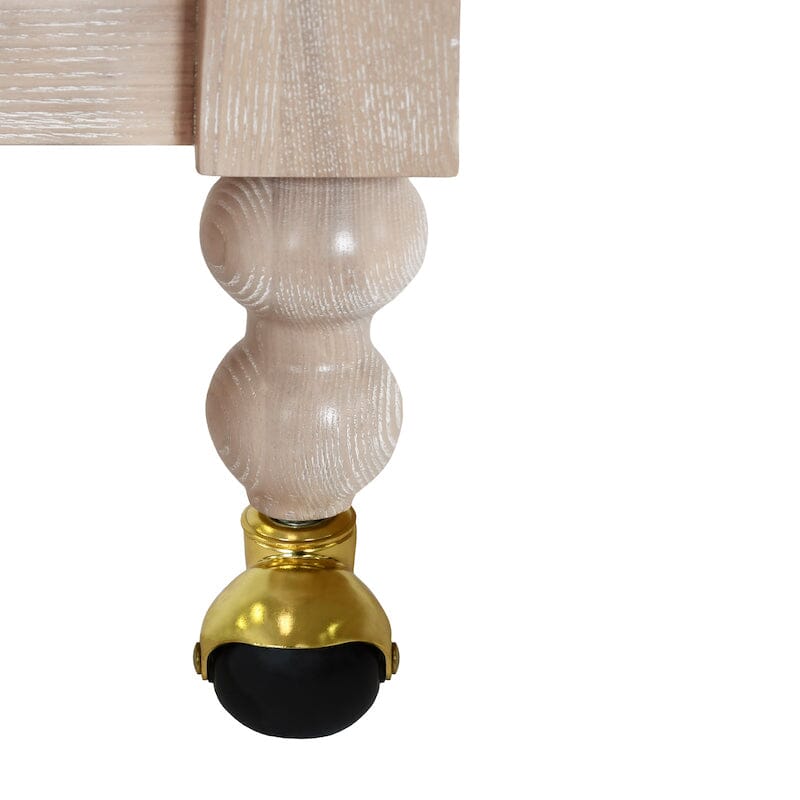 Isadore Light Cerused Oak Bar Cart by Worlds Away