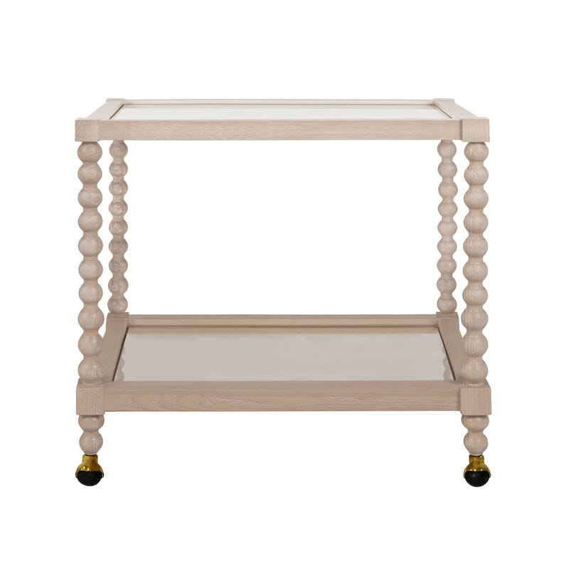 Isadore Light Cerused Oak Bar Cart by Worlds Away