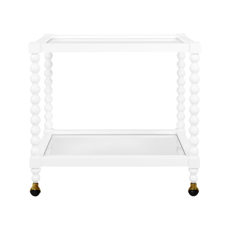 Isadore White Bar Cart by Worlds Away