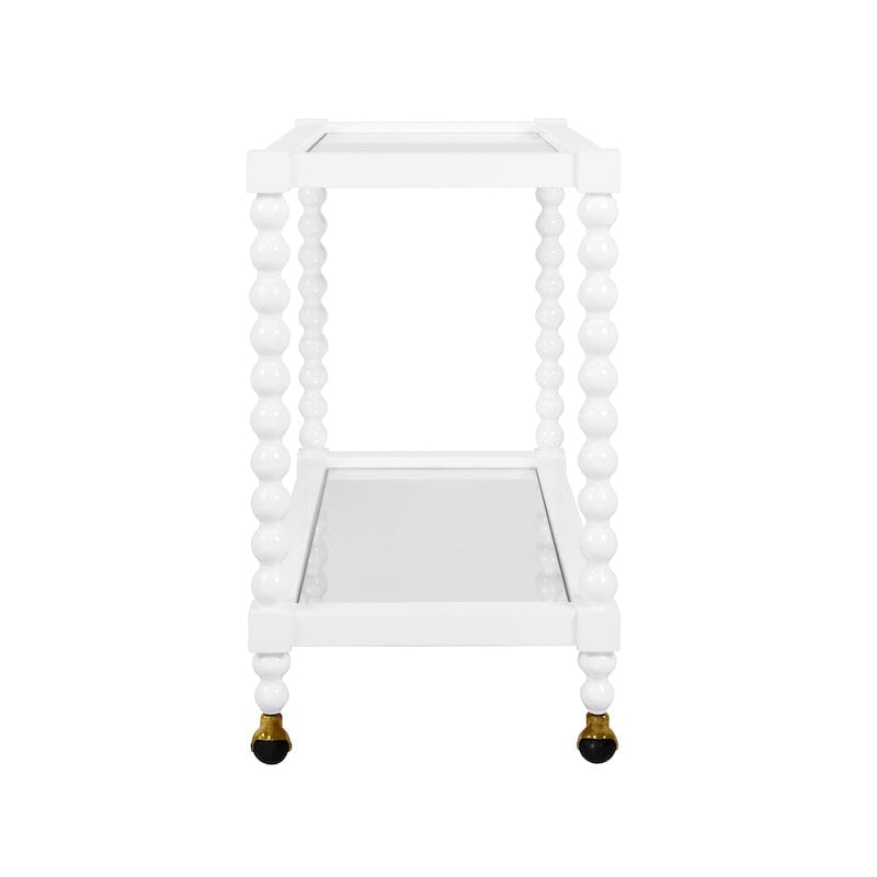 Isadore White Bar Cart by Worlds Away