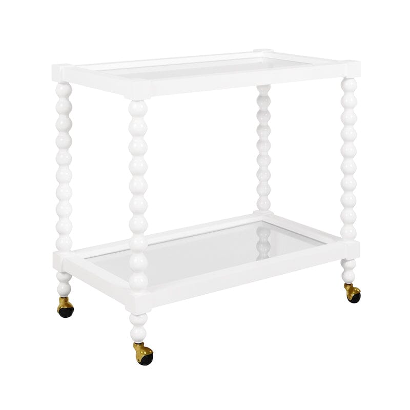 Isadore White Bar Cart by Worlds Away