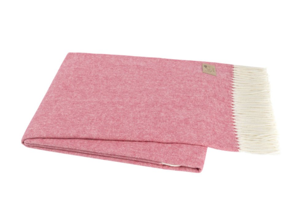 Italian Herringbone Tea Rose Throw by Lands Downunder