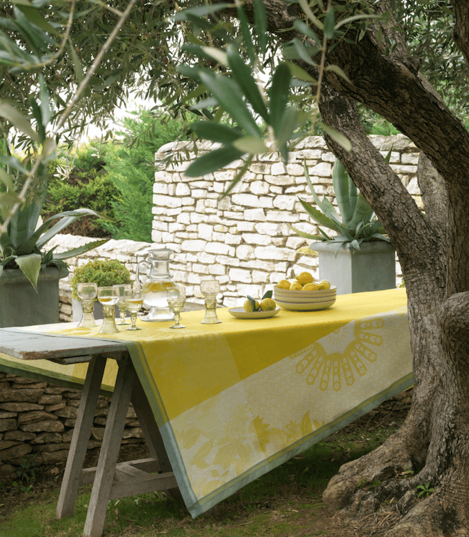 Jardin D'Orient Yellow Table Linens