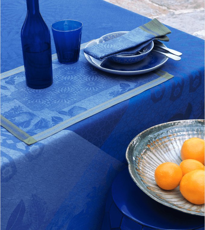 Jardin D'Orient Blue Napkin Le Jacquard Français