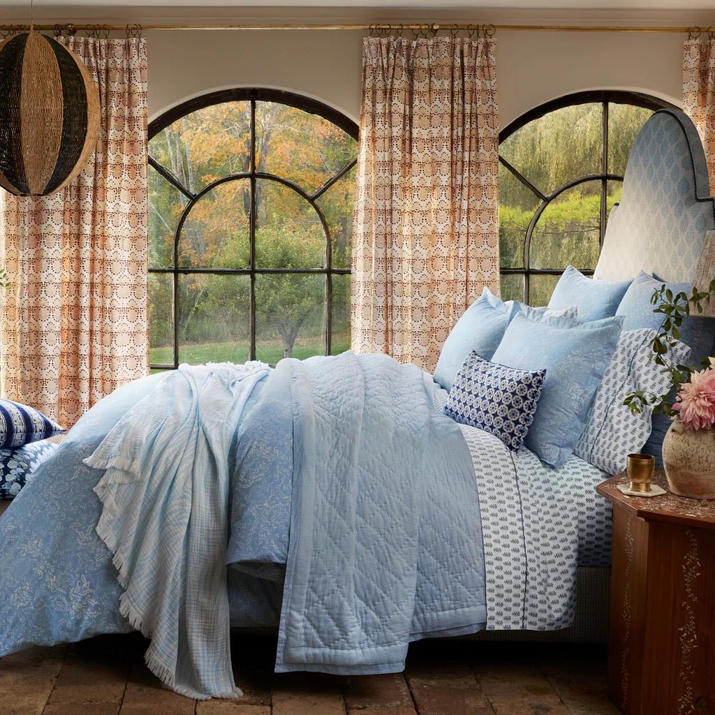 Avni Light Indigo Organic Duvet Covers by John Robshaw