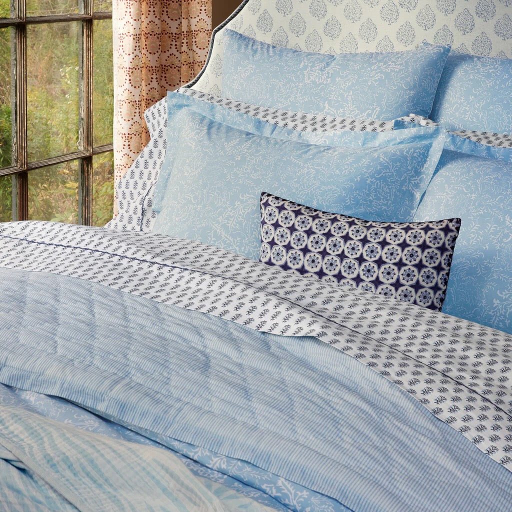 Avni Light Indigo Organic Duvet Covers by John Robshaw