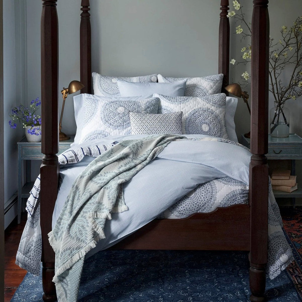 Cinde Light Indigo Organic Duvet Covers by John Robshaw