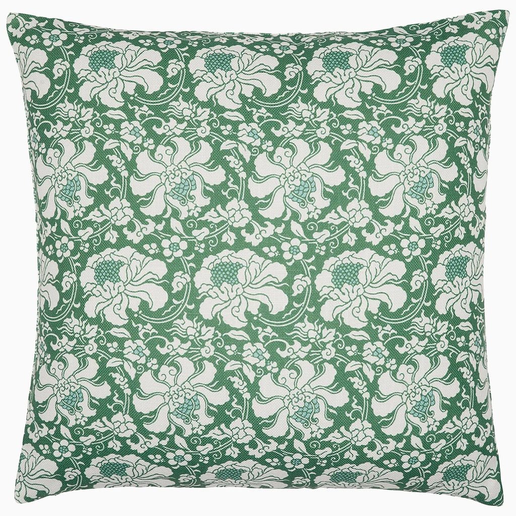 Haasini Moss Green Outdoor Pillow by John Robshaw