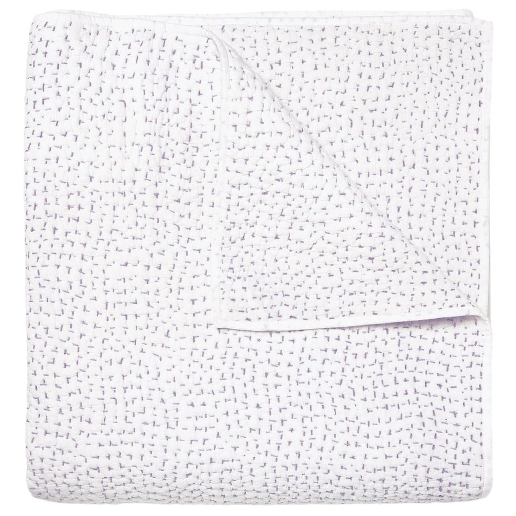 Hand Stitched Lavender Quilted Coverlets by John Robshaw