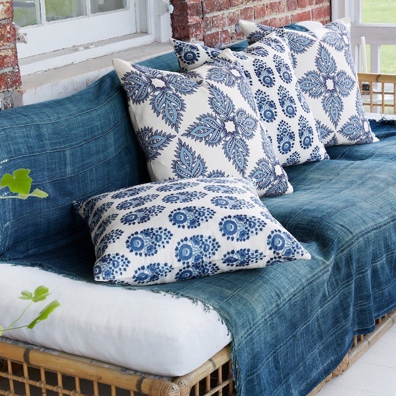 Adira Indigo Blue Outdoor Pillow by John Robshaw