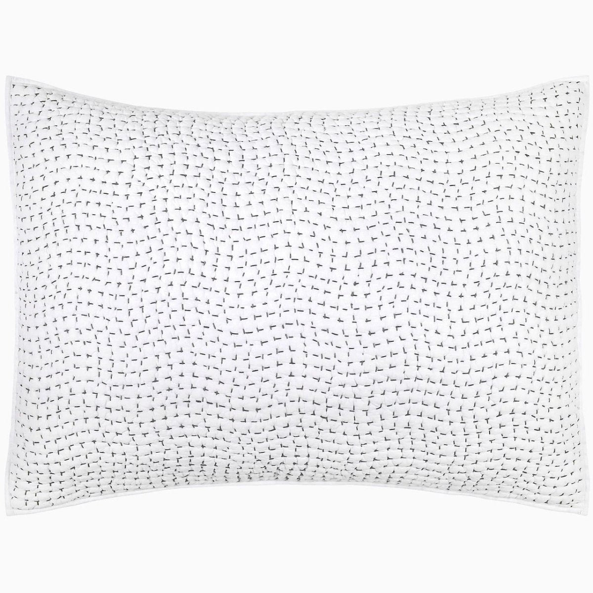 Hand Stitched Gray Quilted Coverlets by John Robshaw