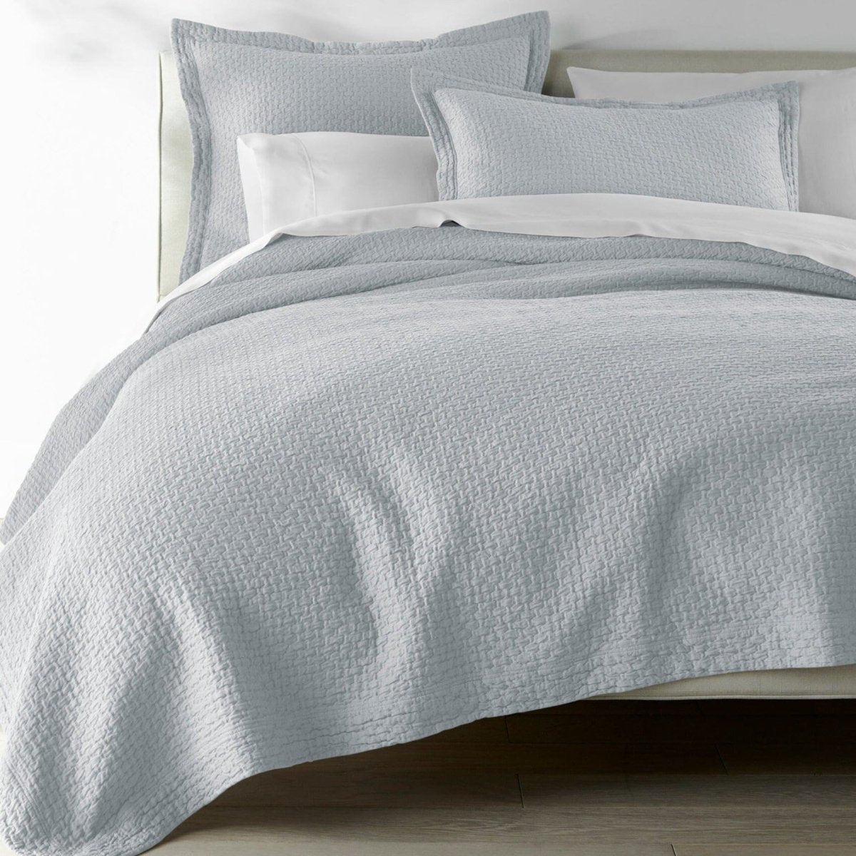 Juliet Barely Blue Matelassé Coverlets by Peacock Alley