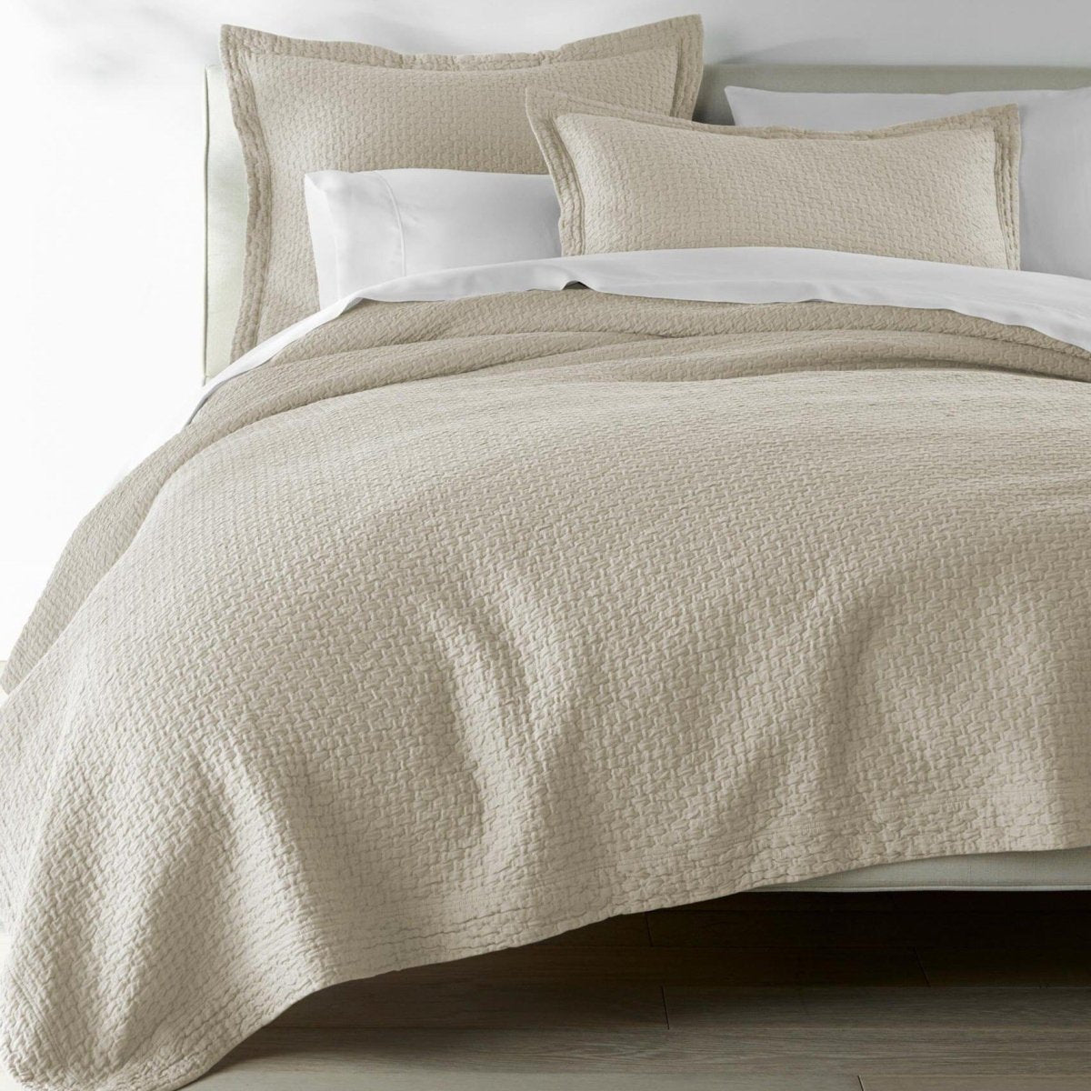 Juliet Linen Matelassé Coverlets by Peacock Alley