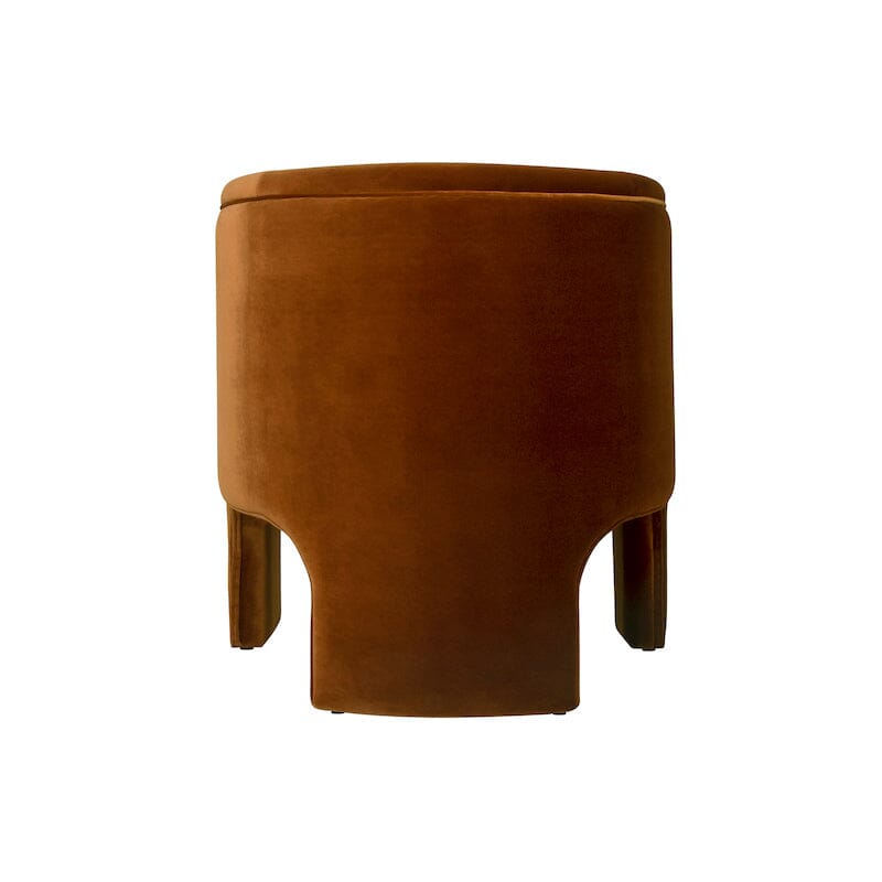 Lansky Rust Velvet Barrel Chair by Worlds Away