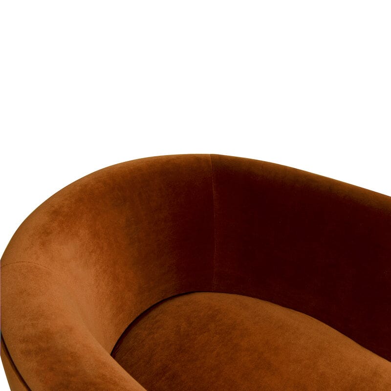 Lansky Rust Velvet Barrel Chair by Worlds Away
