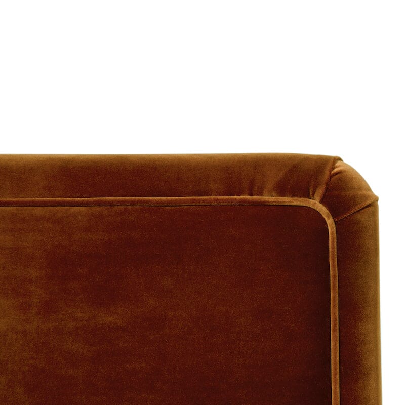 Lansky Rust Velvet Barrel Chair by Worlds Away