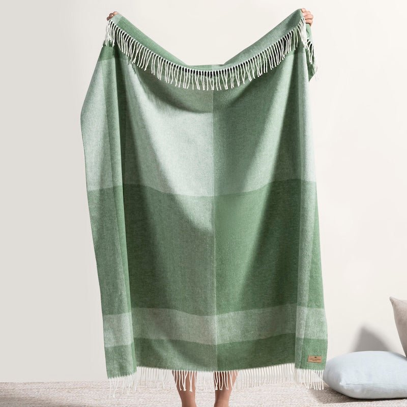 Olive Hampton Plaid Herringbone Throw by Lands Downunder