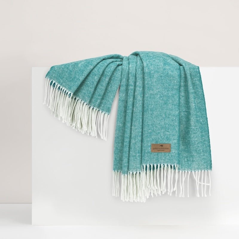 Italian Herringbone Blue Spruce Throw by Lands Downunder