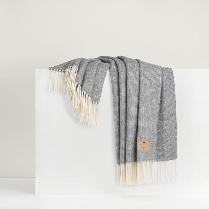 Slate Pinstripe Cashmere Throw by Lands Downunder