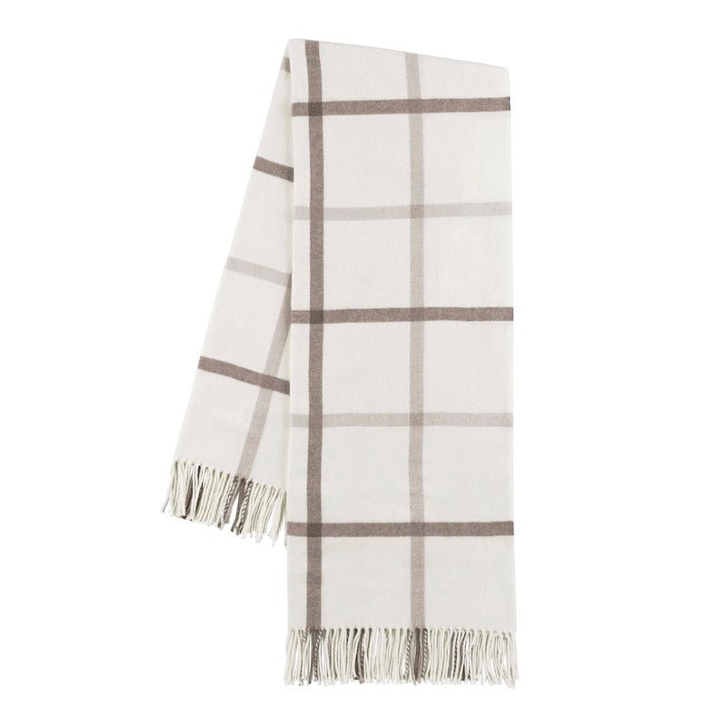 Barnwood and Dune Tattersall Plaid Throw by Lands Downunder