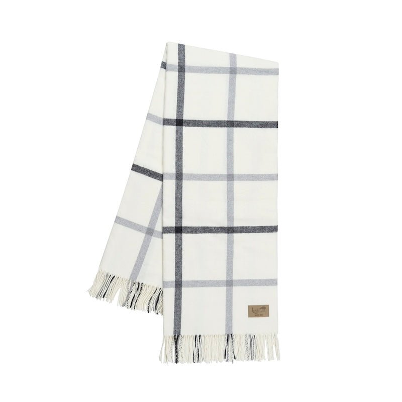 Light Gray and Graphite Tattersall Plaid Throw by Lands Downunder