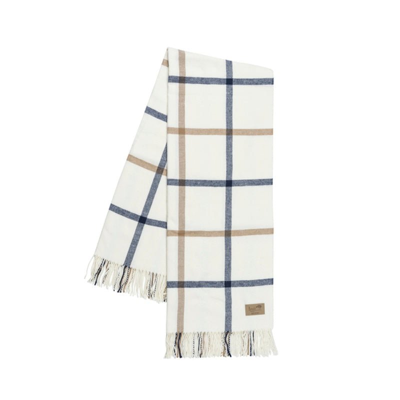 Navy and Caramel Tattersall Plaid Throw by Lands Downunder