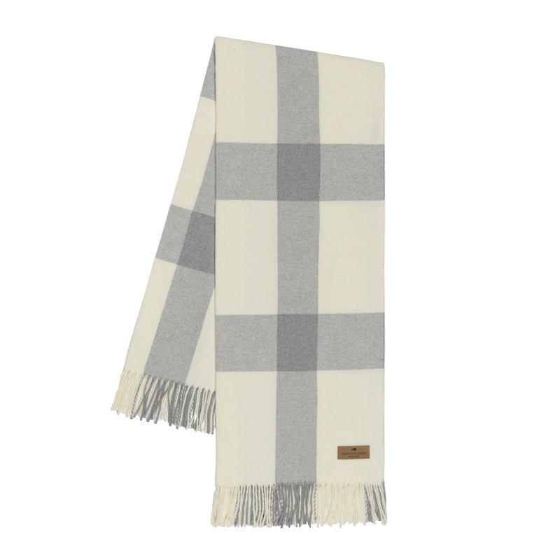Light Gray Wellington Plaid Throw by Lands Downunder