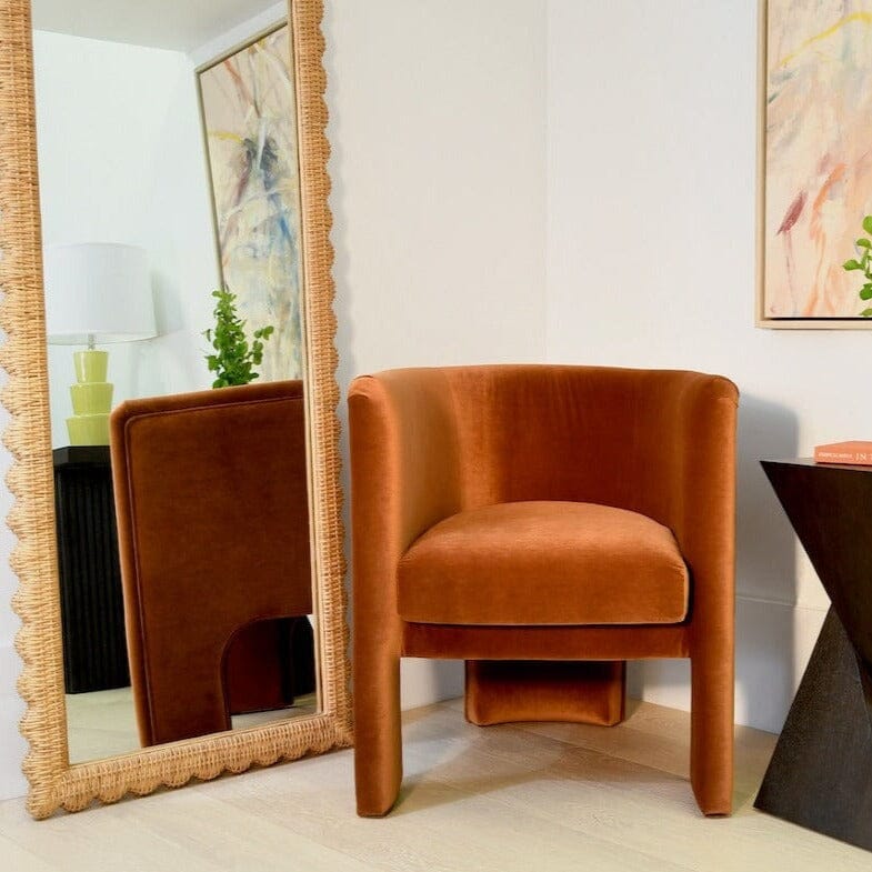 Britton Rattan Scallop Edge Floor Mirror by Worlds Away