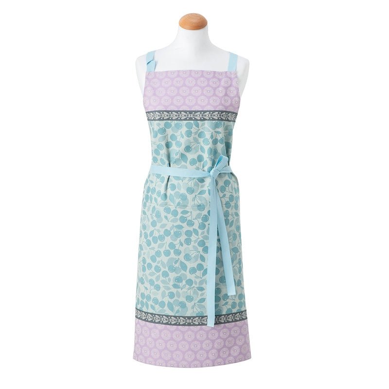 Cerises blue apron by le jacquard français