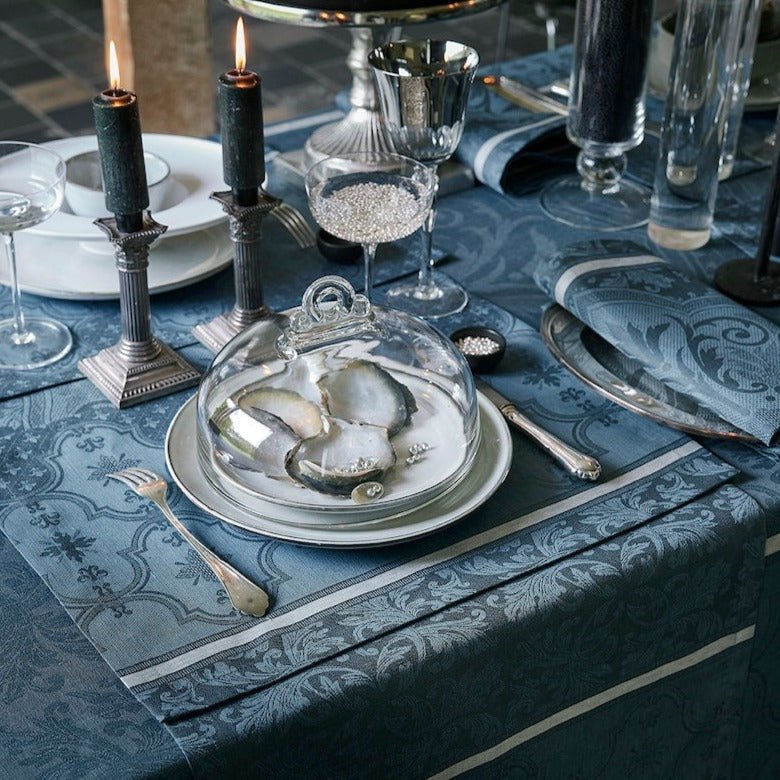 Armoiries Cerulean Blue Table Linens by Le Jacquard Français