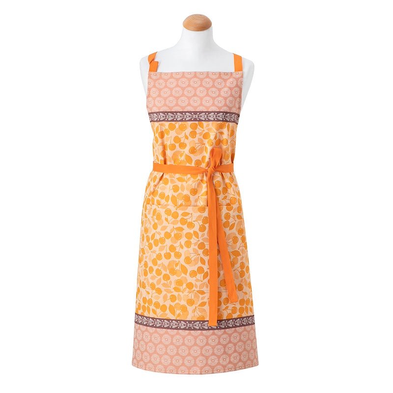 cerises orange apron by le jacquard français