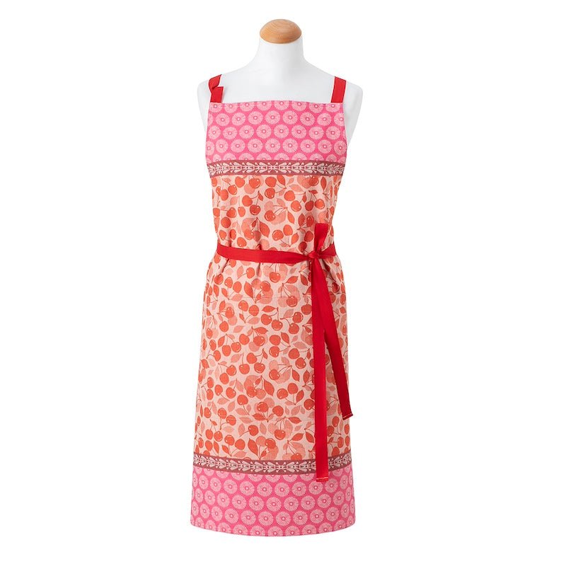 cerises red apron by le jacquard français