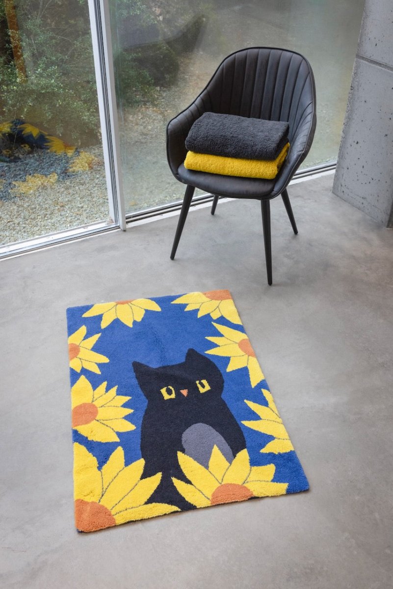 Lea's Cat Cadette Blue 332 Bath Rug by Abyss Habidecor | Limited Edition