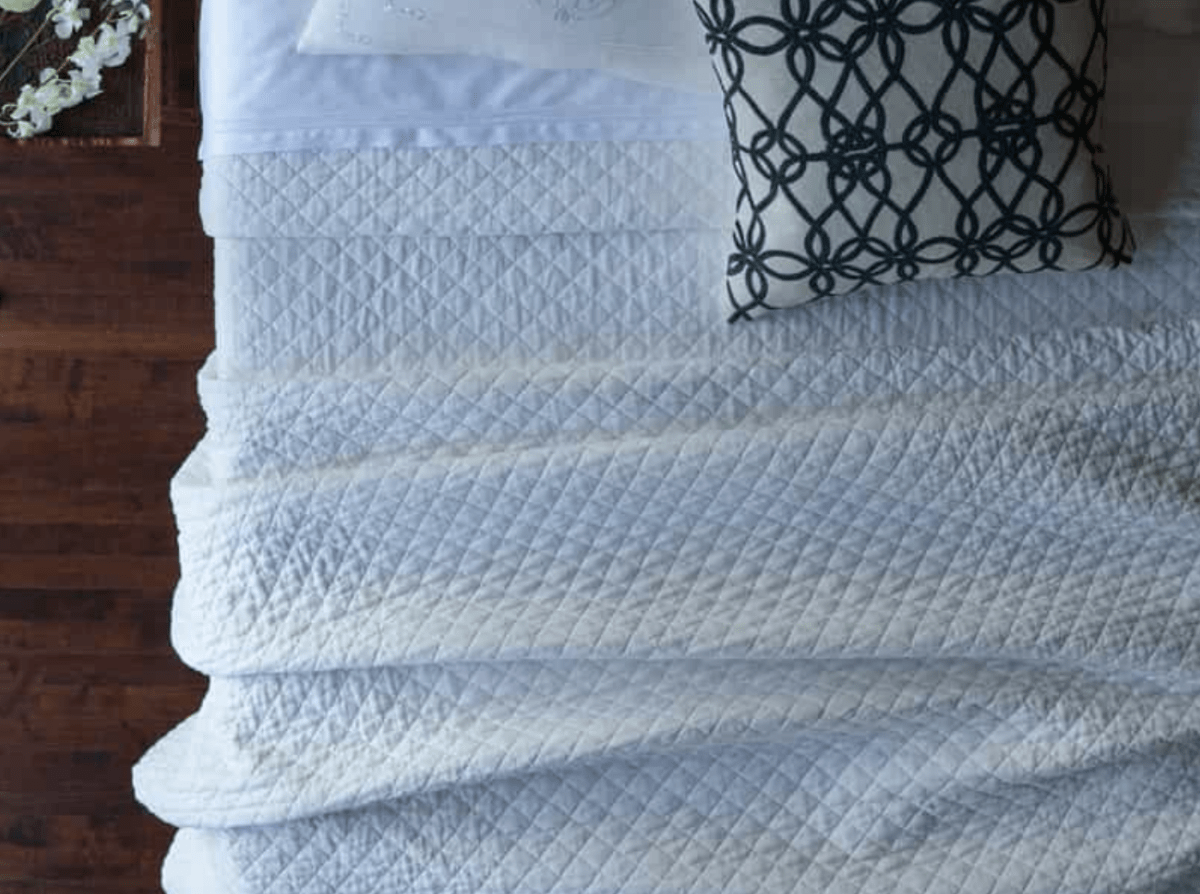 Emily White Quilted Linen Bedding by Lili Alessandra