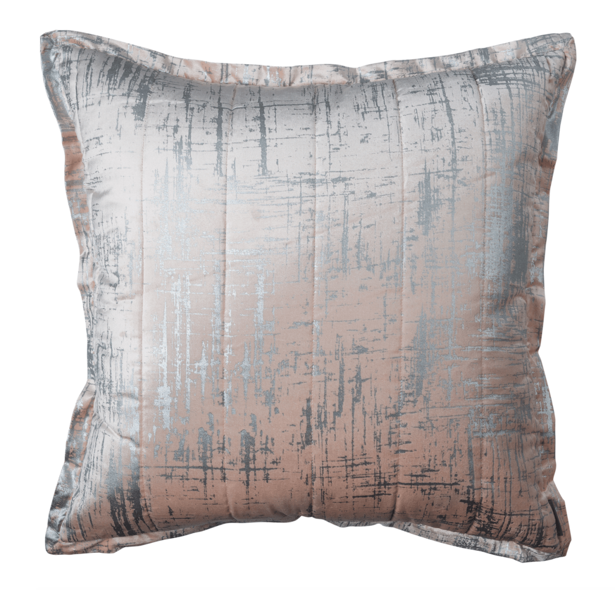 Moderne Blush and Silver Euro Pillow by Lili Alessandra