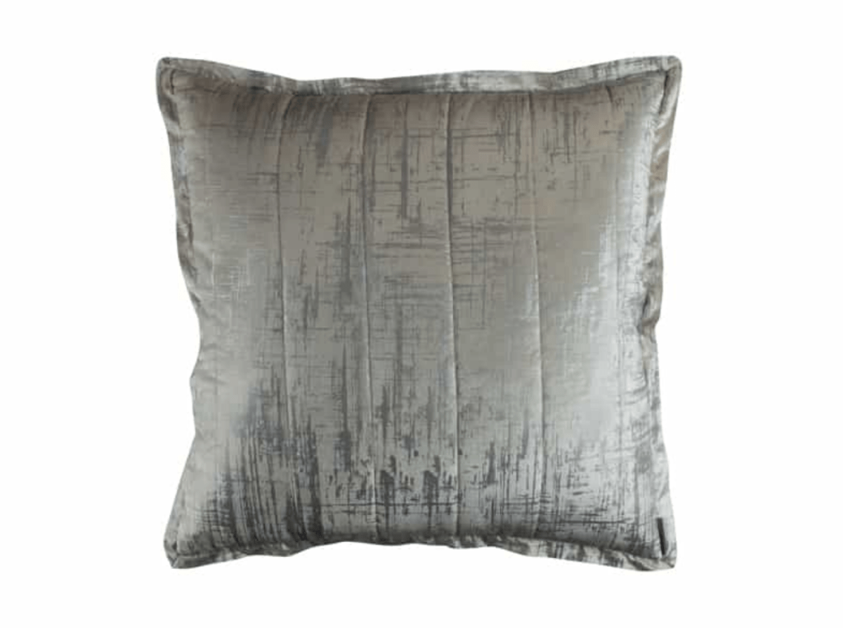 Moderne Ivory and Silver Euro Pillow by Lili Alessandra